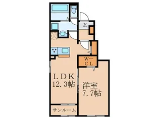 ユーマリー・カーサー綱分II【1階】の間取り