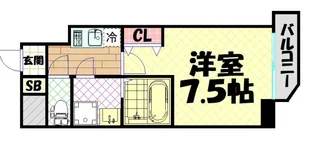 エスリード阿波座ラグジェ【3階】の間取り