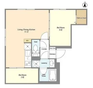 ウェルスクエアイズム下北沢WEST【1階】の間取り