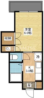 キャッスル東山手【1階】の間取り