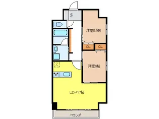 レジデンス辰己3番館【5階】の間取り