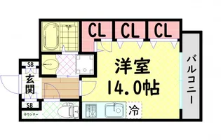 レユニール優【4階】の間取り