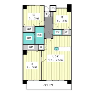 ブールヴァールTAKAMAII【3階】の間取り