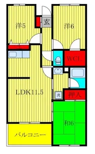 パティオス若葉【2階】の間取り