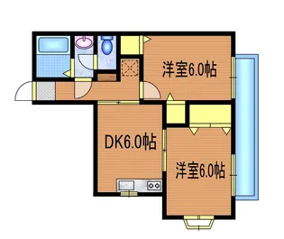 ハイムのばら【1階】の間取り