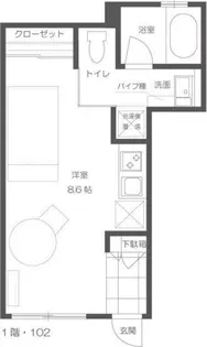 アレーズ二俣川A【1階】の間取り