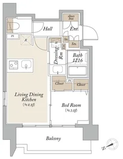 オーキッドレジデンス芝浦【3階】の間取り