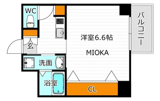 サンシルク阿倍野【9階】の間取り