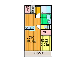 フロ-ラル星田【2階】の間取り