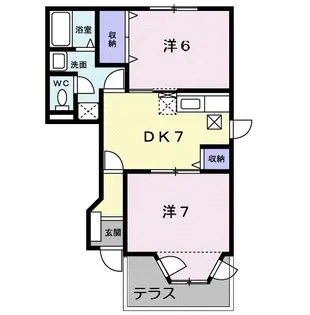 クレストール花水木A【1階】の間取り