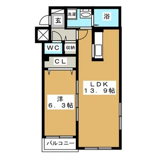ラパーチェ山鼻【3階】の間取り
