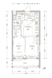 エストゥルース亀戸【3階】の間取り