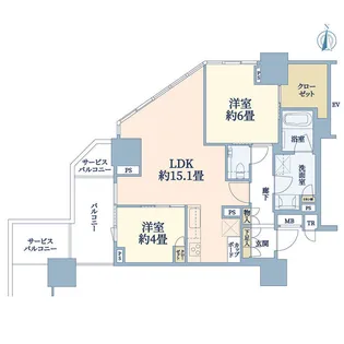 Brillia Tower 池袋 West【13階】の間取り