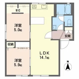 APニシワキ【1階】の間取り