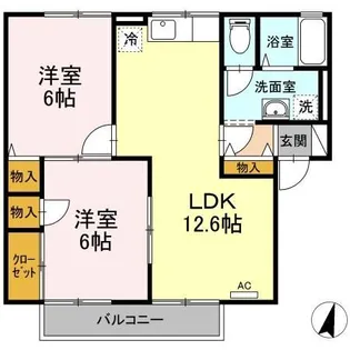 フラッツジョイ【1階】の間取り