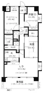 サンスーシ南千里【4階】の間取り