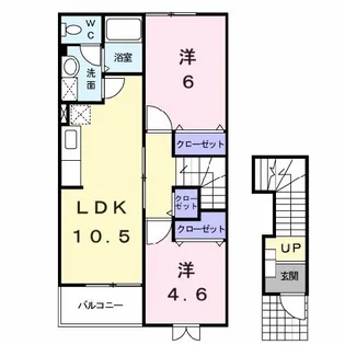 シャン・ド・フルール【2階】の間取り