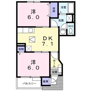プリムヴェール B【1階】の間取り