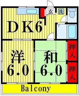エステートピア西新井【2階】の間取り