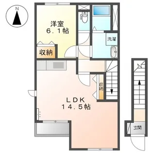 ヴィーブル東二見【2階】の間取り