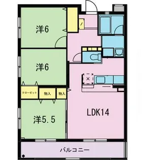 ジューダンブルクII【3階】の間取り
