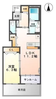 エスポワール椚【1階】の間取り