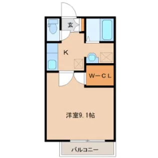 コーポ田神【1階】の間取り