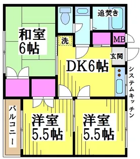 第2モトキハイツ【2階】の間取り