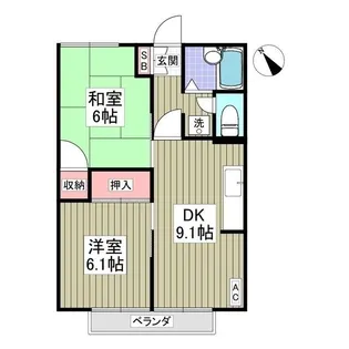 ハイツカテリーナII号棟【1階】の間取り