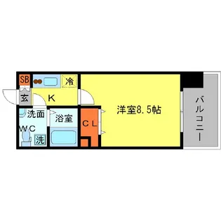 AFFLUENCE難波【9階】の間取り