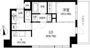 リフェスタ渡辺通【4階】の間取り
