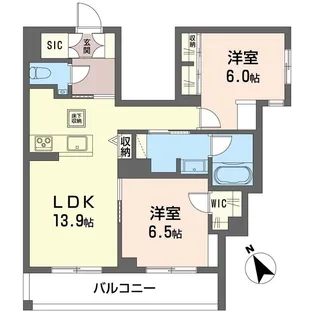 ウィステリアガーデン【1階】の間取り
