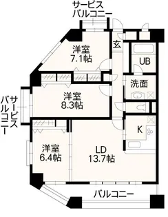 ホワイトステージ城西【6階】の間取り