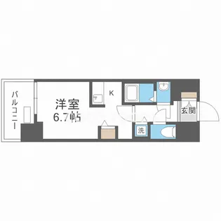 プレサンスタワー難波WEST【3階】の間取り