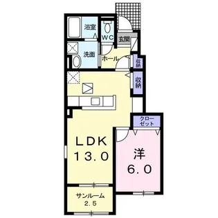 ベル フィオーレ A棟【1階】の間取り