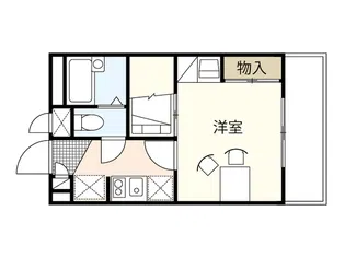 レオパレスフラットヒルズ【3階】の間取り