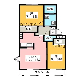 アリエス 不二【1階】の間取り