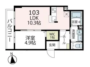 ラシーネONE PARK PLACEII【1階】の間取り