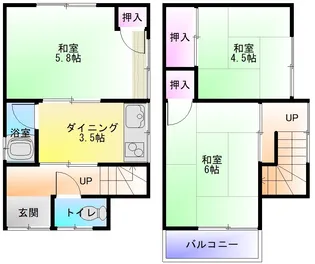 大阪府柏原市大県4【一戸建】の間取り