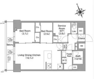 コンフォリア東葛西【7階】の間取り