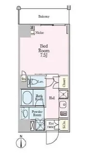 クレストコート白金高輪【5階】の間取り
