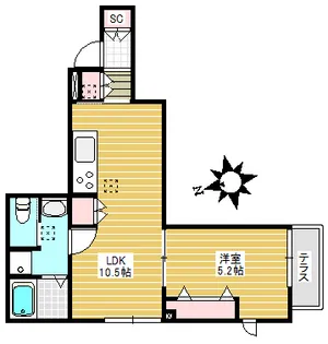 プルニエ ヒガシ ナガサキ【1階】の間取り
