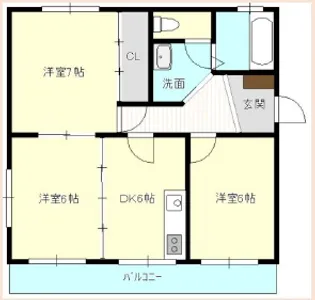 マンションK三浦【3階】の間取り