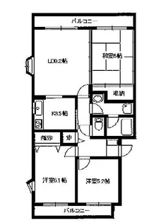 ルミエール緑岡 B【3階】の間取り