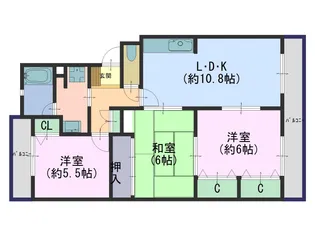 大阪府茨木市丑寅2【マンション】の間取り