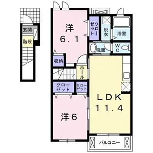 神奈川県南足柄市和田河原【アパート】の間取り