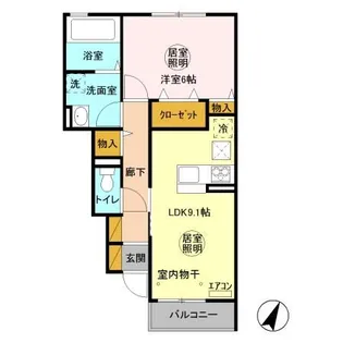 レイクビューみなみ【1階】の間取り