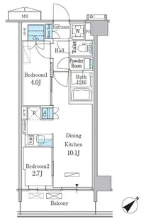 2LDKの間取り画像