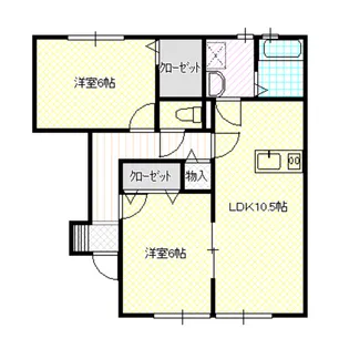 棒屋第七下池ハイツ【1階】の間取り