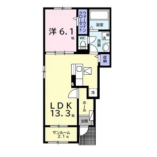 アクアヴィラA【1階】の間取り